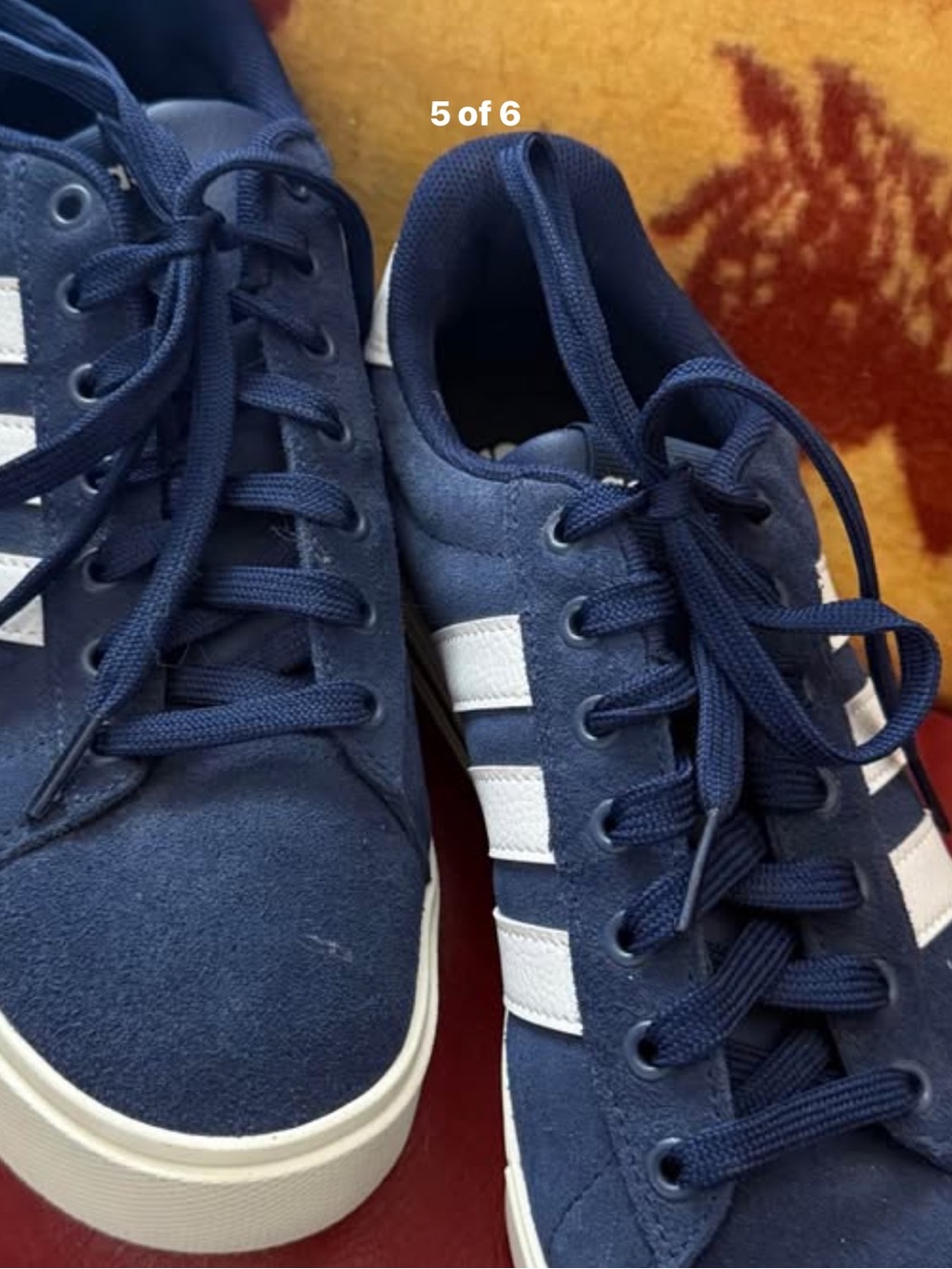 adidas Navy and White Suede Low-Top Sneakers